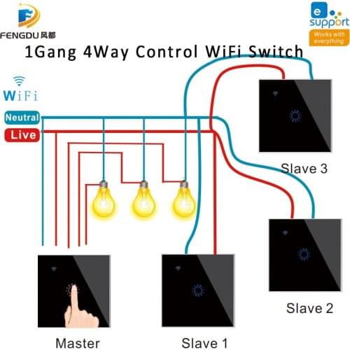 Smart Switch Tuya eWeLink Light Switch 1 2 3 4Way Control WiFi Smart Remote Controls Wall Switches Google Home Alexa Smart Home