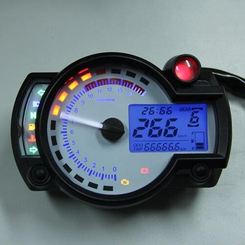 Universal Motorcycle Meter Multifunction LCD digita Tachometer Odometer 15000rpm Adjustable MAX 299KM/H KOSO RX2N Similar