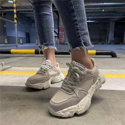 Women Sneakers Flat Platform shoes 2021 Fashion Retro casual Breathable mesh Thick bottom outdoor Ladies sneaker