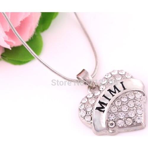 1"*1" Hearts MIMI crystal sports Pendant necklace