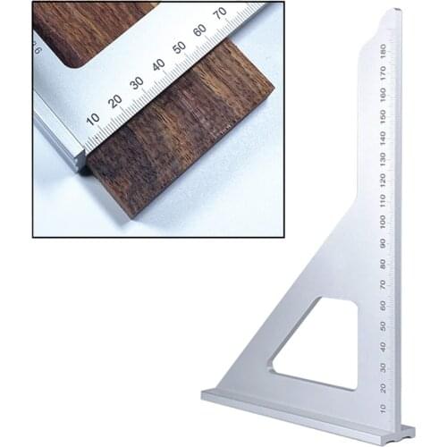 180mm precision Triangle Ruler Aluminum Scribing Ruler Square Layout Miter Ruler line Drawing Measure Gauge Woodworking Tool