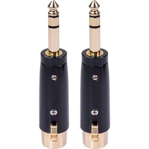 2Pcs 3Pin XLR Female Jack to 6.35Mm Male Plug Stereo Microphone Adapter Connector Adapter