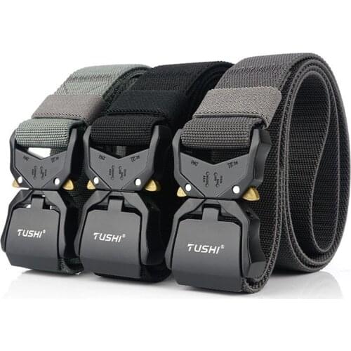 2020 New Elastic Belt Official Genuine Hard Metal Quick Release Buckle Mens Tactical Belt Mens Accessories Dropshipping