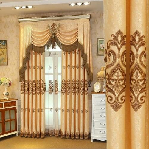 2021 New Style Cotton Luxurious Curtain European Style Embroidered Curtain Screen Curtains for Living Dining Room Bedroom