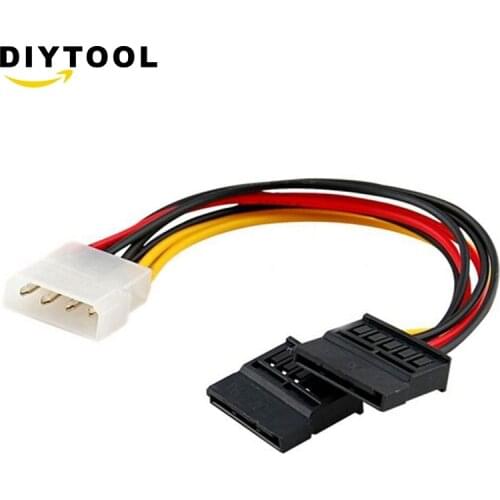 4 Pin IDE Molex to 2 Serial ATA SATA Hard Drive Power Adapter Cable wire NEW