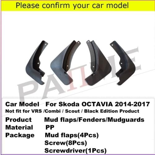 4 Pcs Set Molded Mud Flaps Mudflaps Splash Guards Front Rear Mud Flap Mudguards Fender for skoda octavia 2014-2018 YC101089