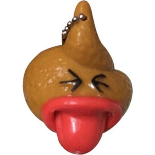 60% Hot Sale Creative Tongue Poops Funny Anti Stress Squeezed Toy Prank Gift Key Chain Hanging