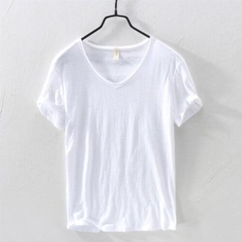 2021 Summer New Simple 100% Cotton Thin Breathable Slim Fit Short T-shirt Mens Casual Simple Super Comfortable Solid T-shirt