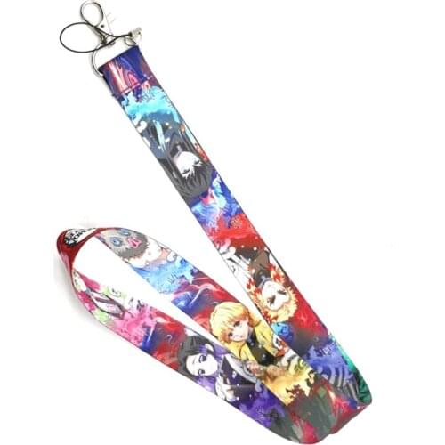 Hot New 20 pcs Anime Kimetsu no Yaiba Neck Strap Lanyards Badge Holder Rope Pendant Key Chain Accessories Gift