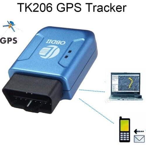 GPS GPRS TK206 Car Tracker OBDII Interface Geo-fence Function Auto fleet vehicle Tracking Device Blue color