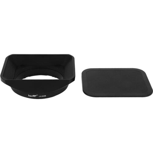 Haoge LH-S35B Square Metal Lens Hood Shade with Cap for Sony T FE 35mm F2.8 ZA SEL35F28Z and T FE 55mm F1.8 ZA SEL55F18Z Lens
