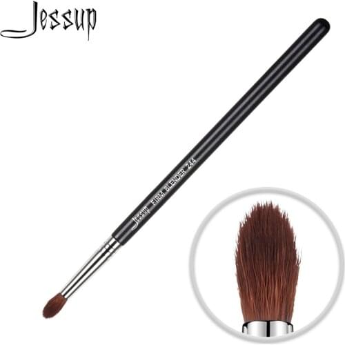 Jessup FIRM BLENDER Eye Single Makeup Brush 1pc Professional Fiber Hair Wooden Handle Black-Silver Cosmetic Tool Wholesale 244