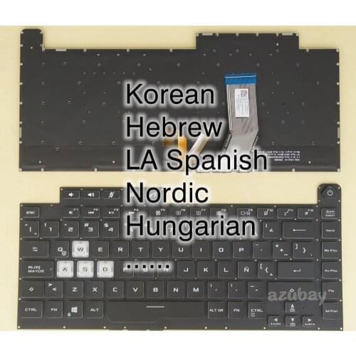 KR HE LA SP ND HU Keyboard For ASUS V184262HE1 V184262HS1, 0KNR0- 4613HE00 4613LA00 4613ND00 4613SP00 461DHU00 461DKO00, Backlit