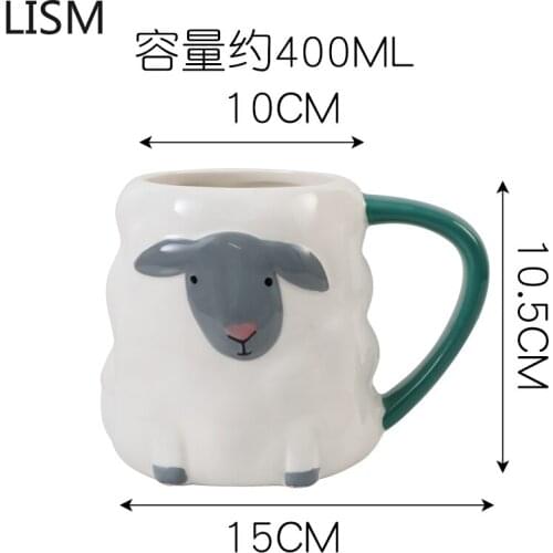 Coffee Mug Ceramic Cute Super Cute Cartoon Girl Heart Personality Creative Ceramic Water Cup Girl Cute Coffee Mugs and Cups