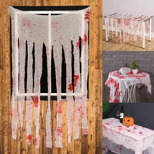 Halloween Bloody Tablecloth Table Cloth Cover With Blood Printed Haunted House Props Scary Horror Party Venue Decoration