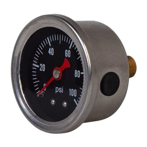 0-100 psi small Oil Pressure Gauge Fuel Gauge universal 1/8 NPT Oil Fuel Pressure Gauge Liquid Filled Polished Case