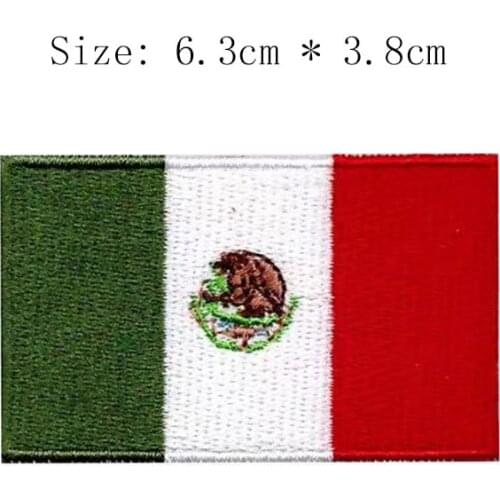 Mexico embroidery flag Wholesale price world falg iron on sew on military badge full embroidery emblemas backpack Jeans clothing