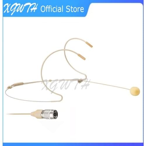 Headset Microphone Omnidirectional Condenser Double Ear Hanging Headworn Mic For Audio Technica Wireless Body-Pack Transmitter