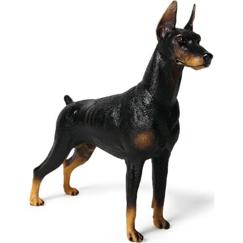 Simulation Doberman Animals Figure Collectible Toys Dog Animal Action Figures Kids Plastic Toys
