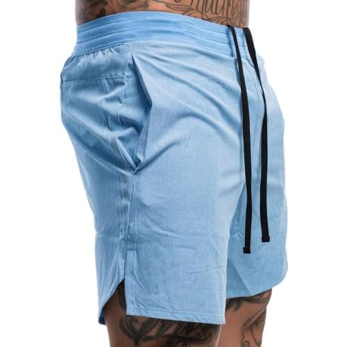 Men Fitness Bodybuilding Shorts Man Gyms Workout Male Breathable Quick Dry Sportswear Jogger Summer New Beach Short Pants