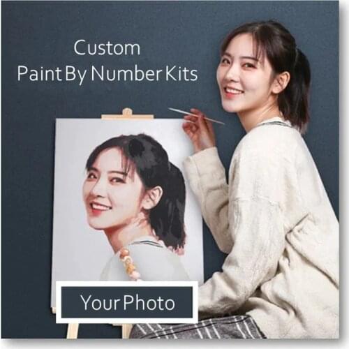 Oil Painting By Numbers Photo Custom Paint Pictures Drawing Canvas Coloring By Number Children Family DIY Gift
