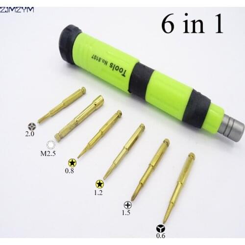 New 6 in 1 multifunction screwdriver set M2.5/0.6Y/0.8/1.2/1.5/2.0MM disassemble too lfor iphone and electronic product
