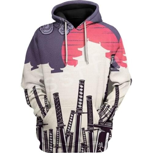 Tessffel Japan Samurai Tattoo 3D Printed 2021 New Fashion Man Sweatshirt Harajuku Zipper Hoodie Casual Unisex Pullover Style-W02