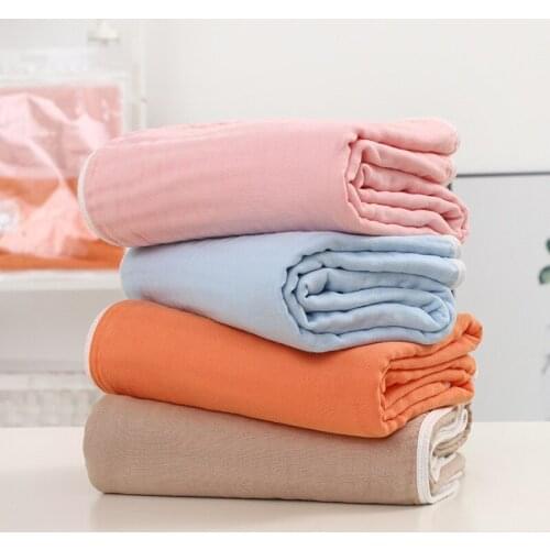 Pure Cotton Six Layer Gauze Children Blanket For Newborn Kids Cover Blanket Home Solid Colors Covers Blankets Baby Bath Towel