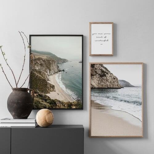 Ocean Landscape Nordic Canvas Painting Sea Wall Art Poster And Prints Coastal Beach Decorative Pictures Scandinavian Style Decor