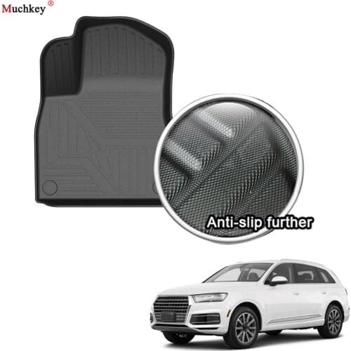 Rubber Car Floor Mats For AUDI Q7 2016-2020 TPE Non-Slip Foot Pad Carpets Auto Floor Liner Automobile Interior Accessories