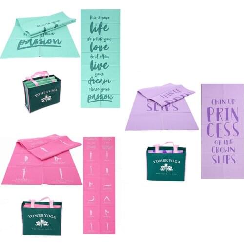 Folding Yoga Mat EVA Yoga Pose Mat With Position Line Non Slip Carpet Mat For Beginner Environmental Fitness Gymnastics Mats