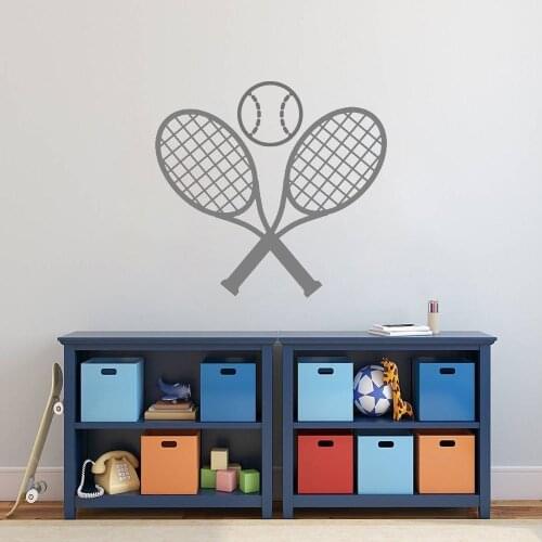 Tennis Racket with Ball Sticker Decal Tennis Sports Sticker Home Bedroom Wall Art Decoration A0068448