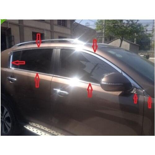 Steel window full Complete Around cover Trim for KIA sportage 2010 2011 2012