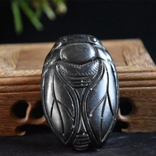 Tibet Hongshan Culture Natural Meteorite Iron Insect Cicada Mascot Collection Pendant Jewelry Decoration Home Statue Gift