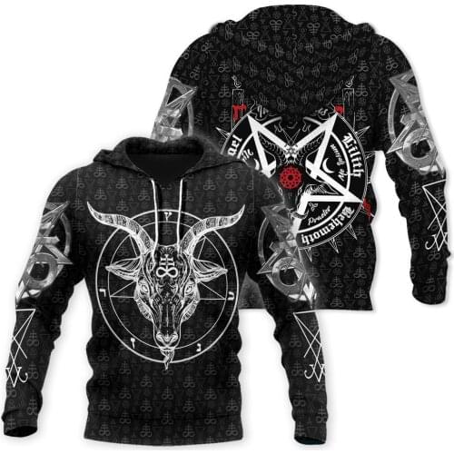 Dark Satanic 3D All Over Printed Fashion Hoodies Men Hooded Sweatshirt Unisex Zip Pullover Casual Jacket Tracksuit DW0299
