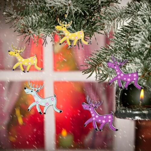 30pcs Mixed Christmas Decorations Luminous Reindeer Merry Christmas Hanging Decor for Xmas Tree Ornaments New Year Navidad Noel