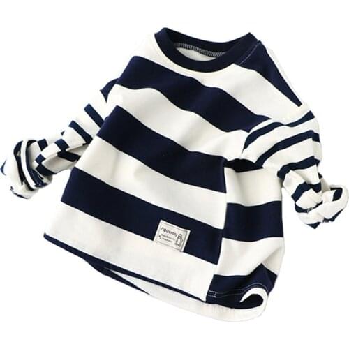 Spring Autumn Children T-shirts for Boys Girls Long Sleeve Striped T shirts Casual Boys Clothes for 2-7Y BC102