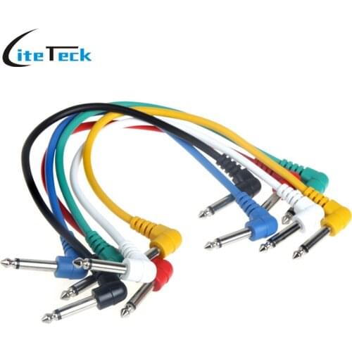 High Quality 6pcs/set Multicolor Guitar Cables Angled for Guitar Effect Pedals High Quality Guitar Patch Link Cables