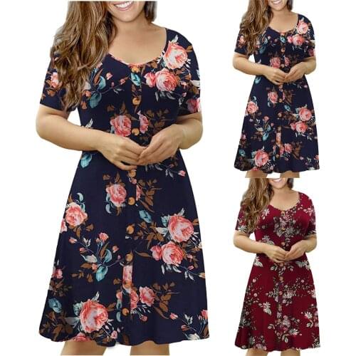 Vintage Floral Print Short Sleeve Dress 4xl Plus Size Women Clothes Causal Ruched Short Sleeve Button Down Knee-length Dress