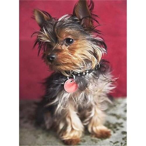 Animal Yorkshire Terrier DIY Cross Stitch 11CT Embroidery Kits Craft Needlework Set Cotton Thread Printed Dropshipping