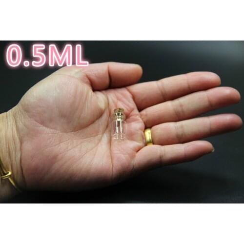 10PCS 12*18*6mm 0.5ml Mini Clear Glass Bottle Wishing Bottle Vials Empty Glass Jars With Cork Stopper Weddings Party Favors Gift