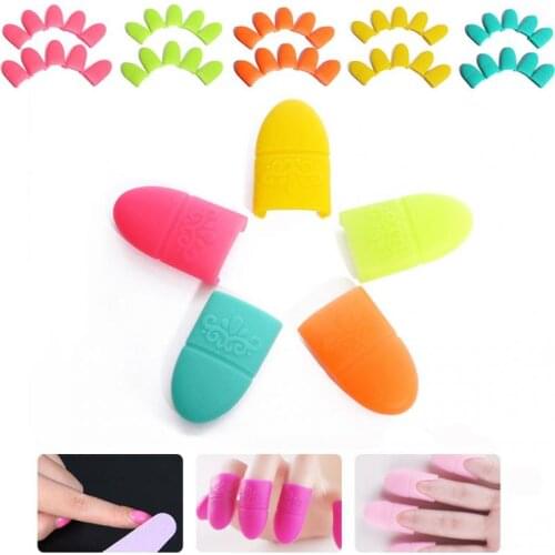 10Pcs Women Silicone Nail Polish Remover Soak Off Cap UV Gel Polish Remover Wrap Clip Nail Art Soak Nail Cleaner Tool TSLM1