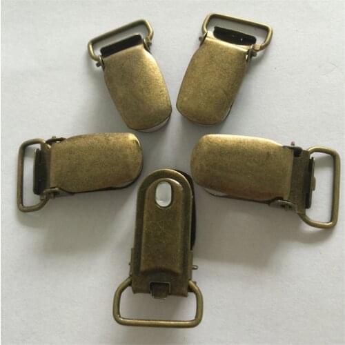 15mm antique bronze Metal Suspender Paci Pacifier Ribbon Clips Hook Mitten Clips for Webbing Belt Snap Buckle Bronze 50pcs/lot