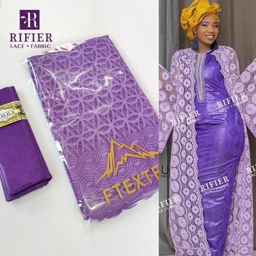 2.5 +2.5 Yards Bazin Riche Fabric With Embroidered Swiss Voile In Switzerland Ankara Women Wedding Dress Dry Lace Materials