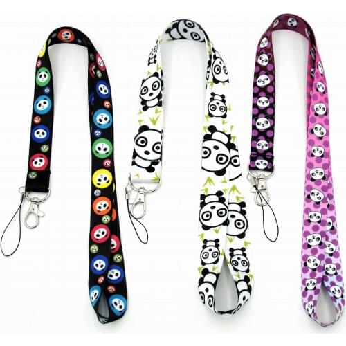 200pcs Cute Panda Lanyards for Cell Phone Charm Straps Kawaii Neck Lanyard for Keys DIY Keychain Lanyards Bulk Phone Accessories
