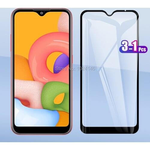3 Pcs For Samsung Galaxy A01 SM-A015F A015G 5.7" Full Cover Tempered Glass Screen Protector Explosion-proof Protection Film