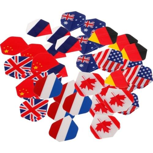 40 Pcs Standard Dart s for Steel Tip Darts and Soft Tip Darts National Flag Pattern Design