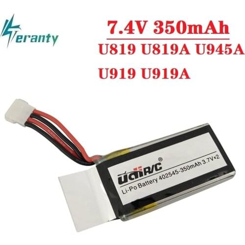 7.4V 350mAh Lipo Battery 402545 2S for UDI U819 U819A U945A U919 U919A RC Helicopter 3D Flip Drone RC Quadcopter Spare Parts
