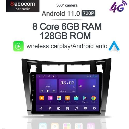 360 6GB+128G wireless Carplay 10.1" Android 10.0 Car DVD Player GPS WIFI Bluetooth RDS Radio For Toyota VIOS Yaris 2005-2011