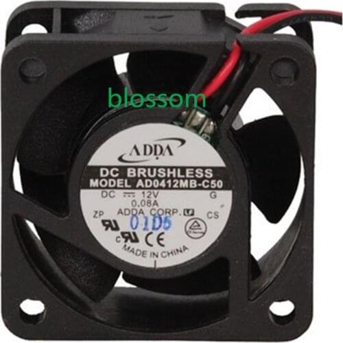 AD0412MB-C50 Fan with 11" Leads, 12 VDC, 8.5 CFM, Ball, DC, 40 mm W x 40 mm H x 20 mm D 6months Warranty